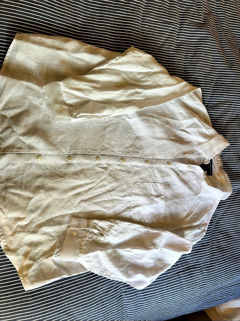 Preston & York Linen Button Down Shirt Size 11 Like New